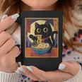 Gato Kawaii Comiendo Fideos Ramen Anime Amantes Taza de café Regalos divertidos