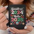 Goodbye 2024 Hello 2025 Merry Christmas Happy New Year 2025 Tassen Lustige Geschenke