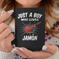 Just A Boy Who Loves Jamon Jamon Taza de café Regalos divertidos