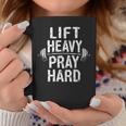 Lift Heavy Pray Hard Jesus Gym Weightlifter Deadlift Coffee Mug Unique Gifts