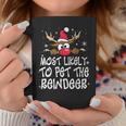 Most Likely To Pet The Reindeer Christmas Pajamas Family Coffee Mug Personalized Gifts