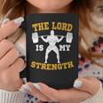 The Lord Is My Strength Christian Gym Jesus Workout S Tassen Lustige Geschenke