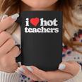 I Love Hot Teachers 80s Vintage Minimalist Heart Graphic Print Coffee Mug Unique Gifts