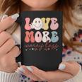Love More Worry Less Smile Face Heart Happy Valentine's Day Graphic Print Coffee Mug Unique Gifts
