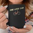 One Less Car Bike Cyclist & Vegan Environmentalist Graphic Print Coffee Mug Unique Gifts