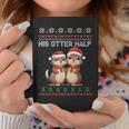 Her Otter Half His Otter Half Christmas Ugly Sweater Couple Tassen Lustige Geschenke