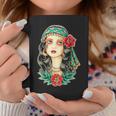 Pretty Girl Gypsy Fortune Teller Traditional Tattoo Flash Graphic Print Coffee Mug Unique Gifts