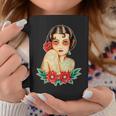 Tatuado Pin-Up Chica Bastante Modelo Tradicional Tatuaje Flash Taza de café Regalos divertidos