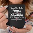 Tengo Dos Titulos Prima Y Madrina Regalo Familiar Español Taza de café Regalos divertidos