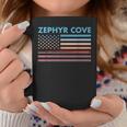 Vintage Sunset American Flag Zephyr Cove Nevada Graphic Print Coffee Mug Unique Gifts
