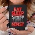 Vintage Yeet Apparel Saying Eat Sleep Repeat Coffee Mug Unique Gifts