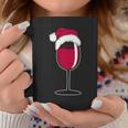 Wine With Red Wine Glass And Christmas Cap Christmas Cuello Taza de café Regalos divertidos