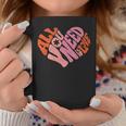 Women's All You Need Is Love Retro Groovy Vintage Heart Girl Graphic Print Coffee Mug Unique Gifts