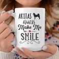 AKITAS ALWAYS MAKE ME SMILE Cute Design For Women Girls Tank Top Graphic Print Coffee Mug Unique Gifts