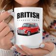 British Classic Car Red Mini Sports Car Gray Tassen Lustige Geschenke