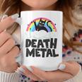 Death Metal Cat Satanic Banda De Punk Rock Para Niños Metal Rainbow Taza de café Regalos divertidos