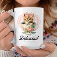 Delusional Coquette Cat Kitten Pink Bow Ribbon Y2k Aesthetic Coffee Mug Funny Gifts