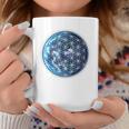 Flower Of Life With Earth Sacred Geometry Yoga Blue Tassen Lustige Geschenke