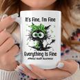 Mental Health Warrior Awareness Black Cat Brain Illness Coffee Mug Personalized Gifts