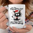 On The Naughty List I Regret Nothing Cat Christmas Lights Graphic Print Coffee Mug Unique Gifts
