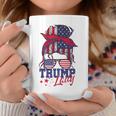 Trump Lady Inauguration Day 2025 Messy Bun American Flag Coffee Mug Personalized Gifts