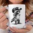 Vintage Raccoon Cowboy Cowgirl Western Country Trash Panda Coffee Mug Unique Gifts