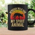 African Wild Dog Is My Spirit Animal Vintage Retro Sunset Graphic Print Coffee Mug Gifts ideas