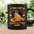 Apanese Bobtail Cat With Pie Fruits This Is My Thanksgiving Graphic Print Coffee Mug Gifts ideas