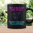 Buy A Man Eat Fish He Day Teach Fish Man To A Lifetime Coffee Mug Gifts ideas