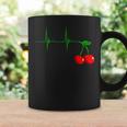 Cherry Heartbeat Cherries Fruits Ecg Pulse Tassen Geschenkideen