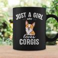 Corgi Dog Lover Just A Girl Who Love Corgis Cuello Taza de café Ideas de regalos