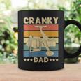 Cranky Dad Fishing Reel Humor Father Fisherman Retro Graphic Print Coffee Mug Gifts ideas