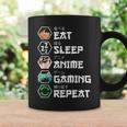 Eat Sleep Anime Gaming Repeat Taza de café Ideas de regalos