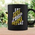 Eat Sleep Padel Repeat Padel Tennis Divertido Padelista Sin Mangas Taza de café Ideas de regalos