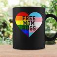 Free Mom Hugs Rainbow LGBT Gay Pride Transgender Flag Heart Graphic Print Coffee Mug Gifts ideas