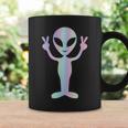 Alien Peace Sign Smiling Face Rave Music Trippy Tassen Geschenkideen