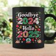 Goodbye 2024 Hello 2025 Merry Christmas Happy New Year 2025 Tassen Geschenkideen