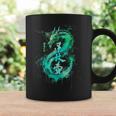 Green Flying Japanese Dragon With Kanji Lettering Tassen Geschenkideen