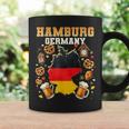 Hamburgo Alemania Souvenir Bandera Alemana Mapa Hamburgoacaciones Taza de café Ideas de regalos