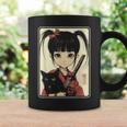 Japanese Gothic Kawaii Anime Samurai Cat Mom Woman Girls Coffee Mug Gifts ideas