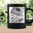 Japanese Horror Anime Cat Bite Crazy Cool Graphic Coffee Mug Gifts ideas