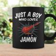 Just A Boy Who Loves Jamon Jamon Taza de café Ideas de regalos
