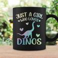 Just A Girl Who Loves Dinos La Chica De Los Dinosaurios Taza de café Ideas de regalos