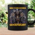 Kiss Your Homies Goodnight Cringe Hard Skeleton Meme Tassen Geschenkideen