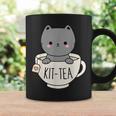 Kit-Tea Cute Kitten In Tea Cup Cat Lover Cat Pun Graphic Print Coffee Mug Gifts ideas