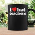 I Love Hot Teachers 80s Vintage Minimalist Heart Graphic Print Coffee Mug Gifts ideas