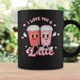I Love You A Latte Coffee Lover Retro Groovy Valentines Day Coffee Mug Gifts ideas