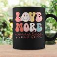 Love More Worry Less Smile Face Heart Happy Valentine's Day Graphic Print Coffee Mug Gifts ideas