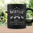 Nashville Tennessee Guitarra Musical Country America Cuello Taza de café Ideas de regalos