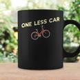 One Less Car Bike Cyclist & Vegan Environmentalist Graphic Print Coffee Mug Gifts ideas